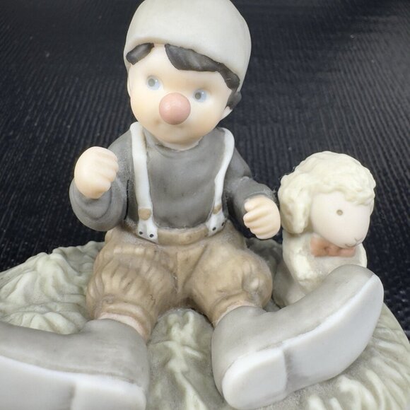 Kim Anderson 1999 I Promise You Laughter And Smiles Boy And Lamb Figurine VTG - Picture 5 of 10